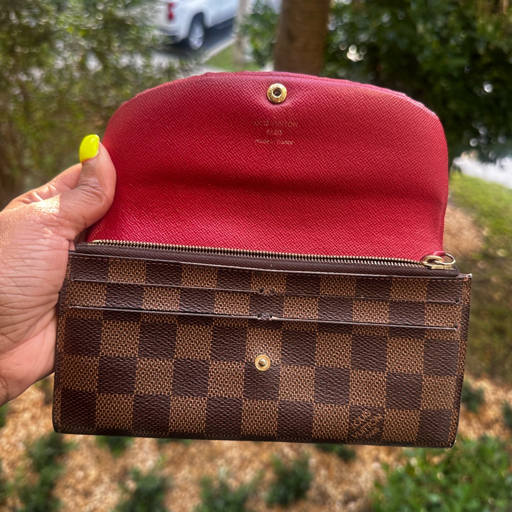 Louis Vuitton Red Textured Wallet Emile